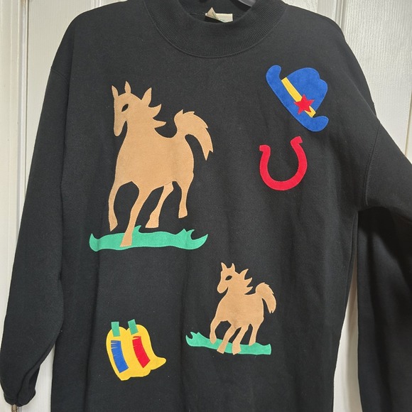 Vintage Kozy Swets Western Appliqué Sweatshirt / Sweatshirt Dress - Picture 2 of 8